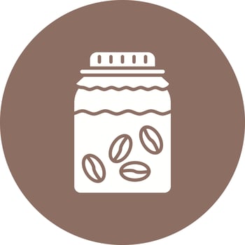 Coffee Jar Glyph Circle Icon vector