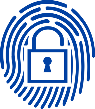 Modern Technology Padlock and finger print Crop-out png