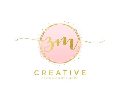 Initial ZM feminine logo. Usable for Nature, Salon, Spa, Cosmetic and Beauty Logos. Flat Vector Logo Design Template Element.