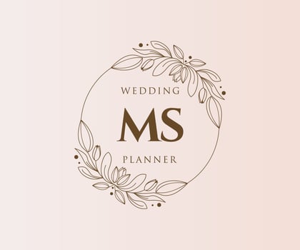 MS Initials letter Wedding monogram logos collection, hand drawn modern minimalistic and floral templates for Invitation cards, Save the Date, elegant identity for restaurant, boutique, cafe in vector