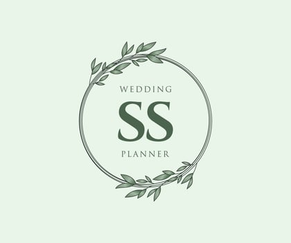 SS Initials letter Wedding monogram logos collection, hand drawn modern minimalistic and floral templates for Invitation cards, Save the Date, elegant identity for restaurant, boutique, cafe in vector