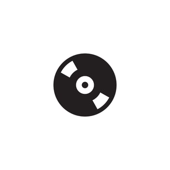 Vinyl disk record music logo vector icon illustration