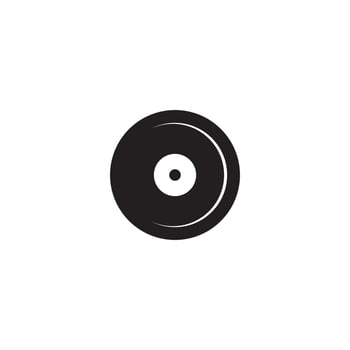 Vinyl disk record music logo vector icon illustration