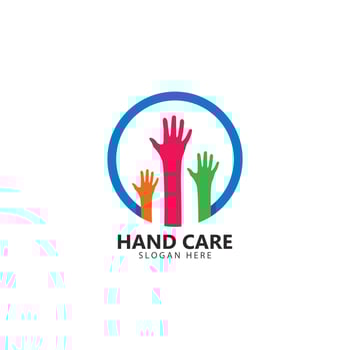 Hand symbol community care logo vector illustration