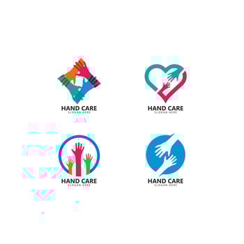 Hand symbol community care logo vector illustration