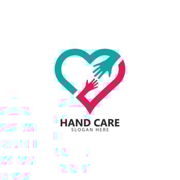 Hand symbol community care logo vector illustration