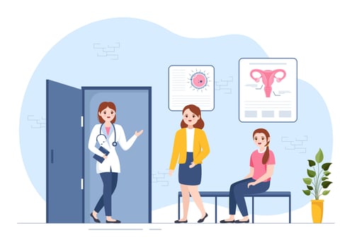 Fertility Clinic on Infertility Treatment for Couples and Handles in Vitro Fertilization Programs in Flat Cartoon Hand Drawn Templates Illustration vector