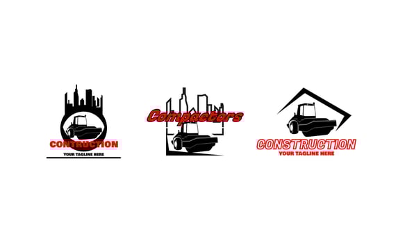 Construction Vehicle logo designs vector, Compactors Logo vector