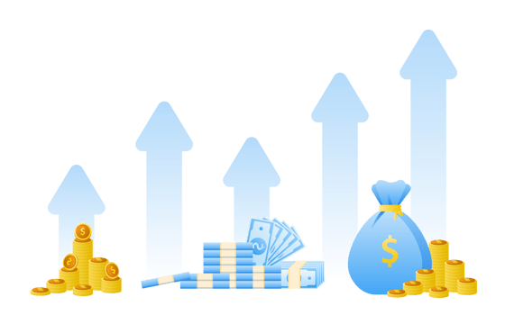 Financial management concept and investment, Flat design of payment and finance with money, cash, banknote, calculator and credit card. png