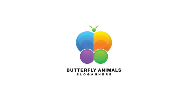 butterfly logo gradient colorful vector