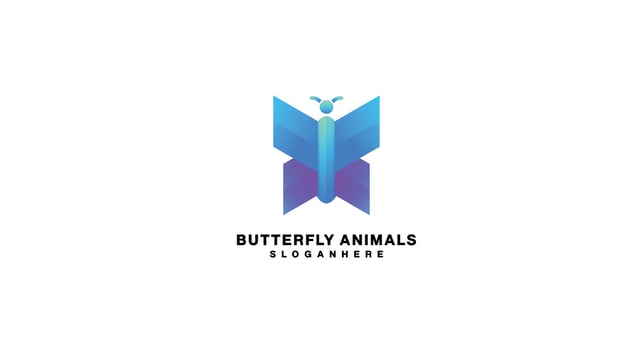butterfly logo gradient colorful vector