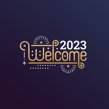 Welcome 2023 with lettering typography style for greeting card vector illustration
