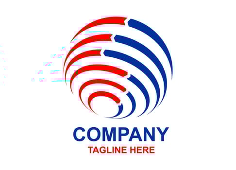 Business logo vector circle with red and blue color