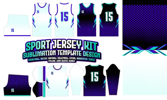 sport Jersey Apparel Sport Wear Sublimation pattern Design 258 for Soccer Football E-sport Basketball volleyball Badminton Futsal t-shirt vector