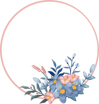 Blue Flower Arrangement with watercolor style png