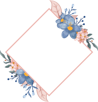 Blue Flower Arrangement with watercolor style png