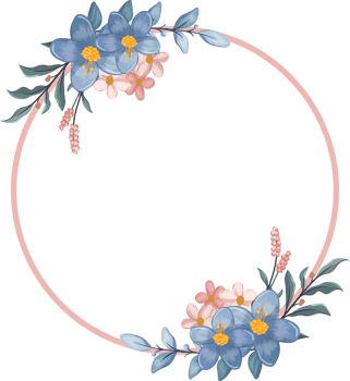 Blue Flower Arrangement with watercolor style png