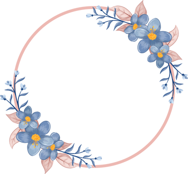 Blue Flower Arrangement with watercolor style png