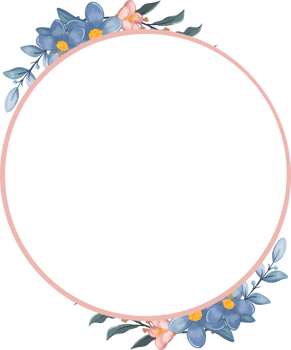 Blue Flower Arrangement with watercolor style png