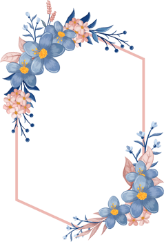 Blue Flower Arrangement with watercolor style png
