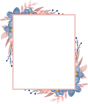 Blue Flower Arrangement with watercolor style png