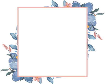 Blue Flower Arrangement with watercolor style png