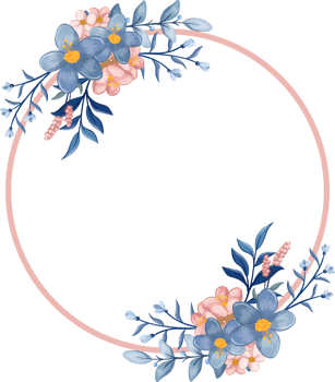 Blue Flower Arrangement with watercolor style png