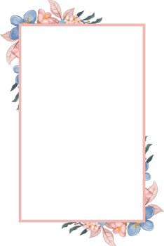 Blue Flower Arrangement with watercolor style png