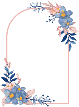 Blue Flower Arrangement with watercolor style png