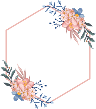 Blue Flower Arrangement with watercolor style png