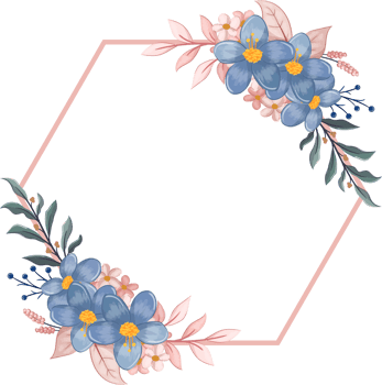 Blue Flower Arrangement with watercolor style png