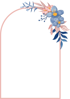 Blue Flower Arrangement with watercolor style png