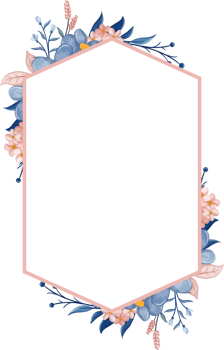 Blue Flower Arrangement with watercolor style png