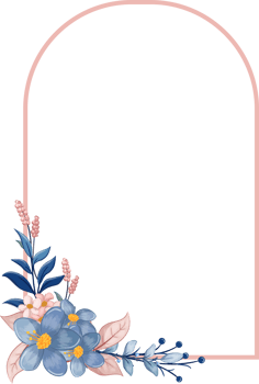 Blue Flower Arrangement with watercolor style png