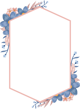 Blue Flower Arrangement with watercolor style png