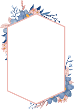 Blue Flower Arrangement with watercolor style png