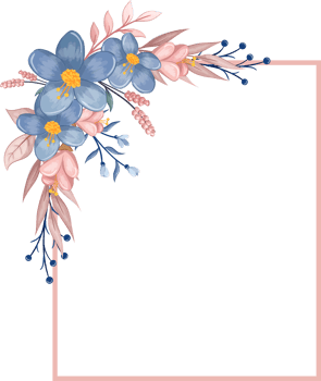 Blue Flower Arrangement with watercolor style png
