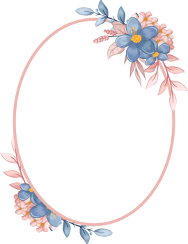 Blue Flower Arrangement with watercolor style png