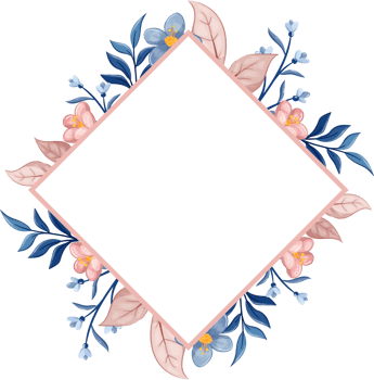 Blue Flower Arrangement with watercolor style png