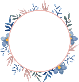 Blue Flower Arrangement with watercolor style png