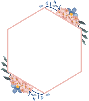 Blue Flower Arrangement with watercolor style png