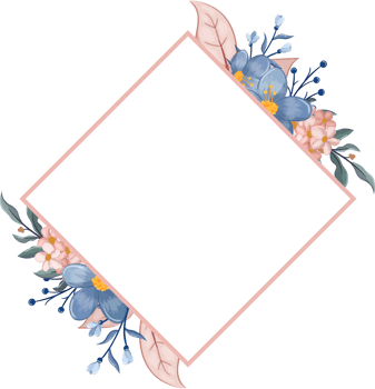 Blue Flower Arrangement with watercolor style png