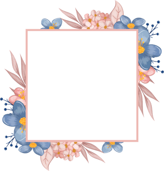 Blue Flower Arrangement with watercolor style png