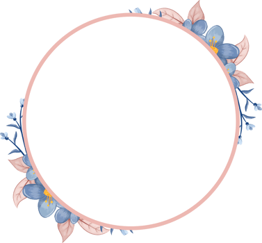 Blue Flower Arrangement with watercolor style png