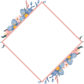 Blue Flower Arrangement with watercolor style png