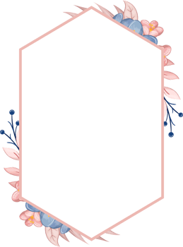 Blue Flower Arrangement with watercolor style png