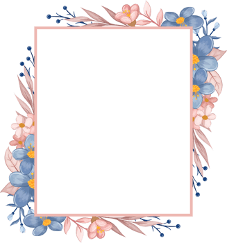 Blue Flower Arrangement with watercolor style png