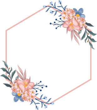 Blue Flower Arrangement with watercolor style png
