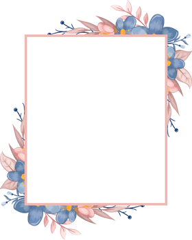 Blue Flower Arrangement with watercolor style png