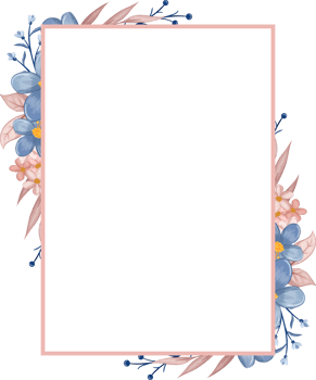 Blue Flower Arrangement with watercolor style png